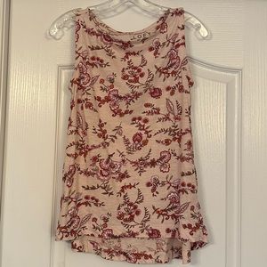 LOFT Pink Floral Vintage Soft Sleeveless Top Size XS